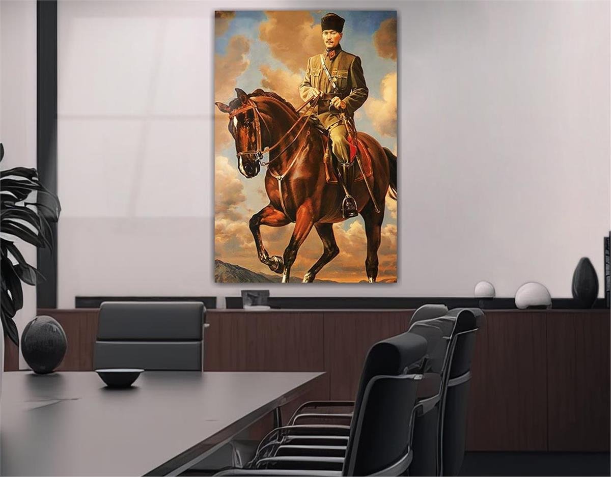 MUSTAFA KEMAL ATATÜRK GÖRSELLİ CAM TABLO 