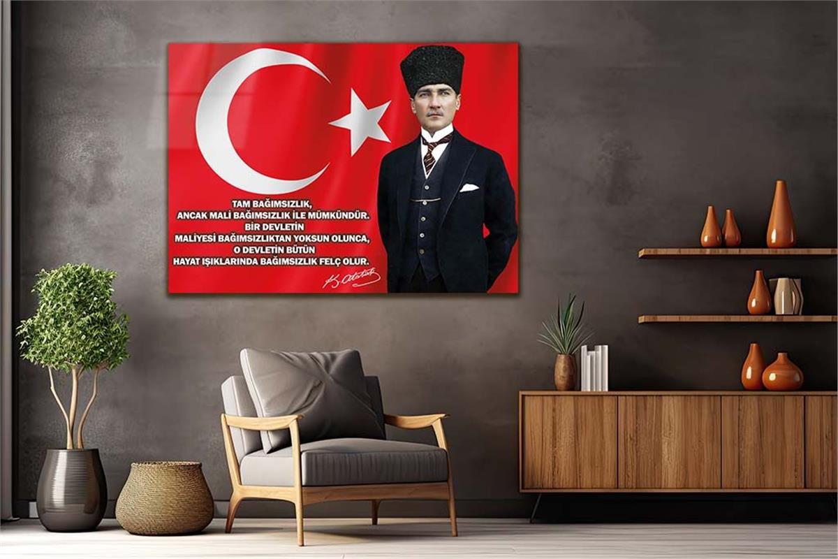 Mustafa Kemal Atatürk Glasschilderij