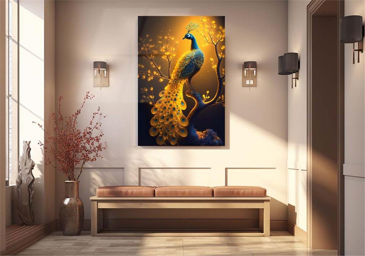 Vertical Tempered Glasss Wall Arts Natured-Themed162