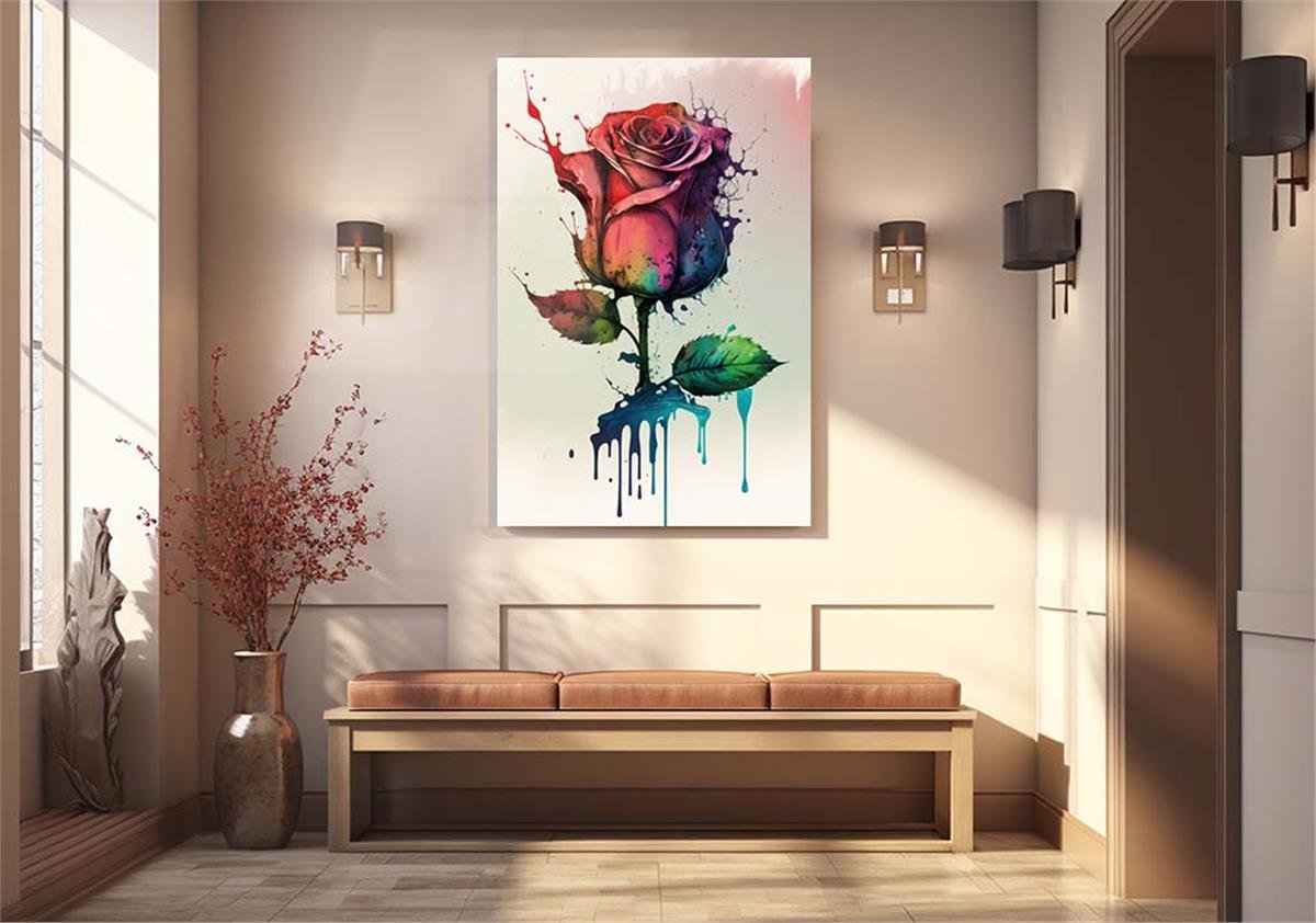 Dikey Doğa Temalı Cam Tablo124
