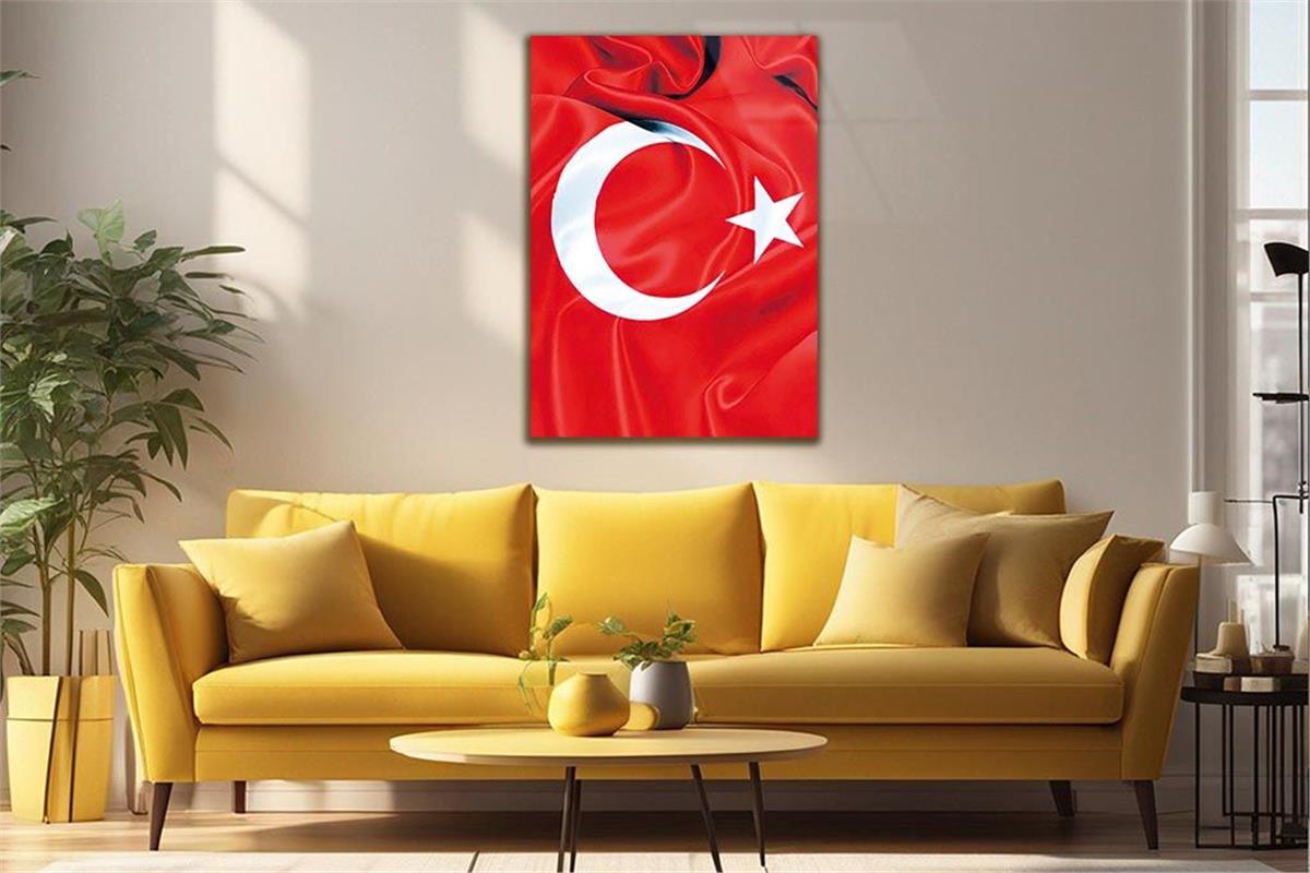 TÜRK BAYRAĞI GÖRSELLİ CAM TABLO