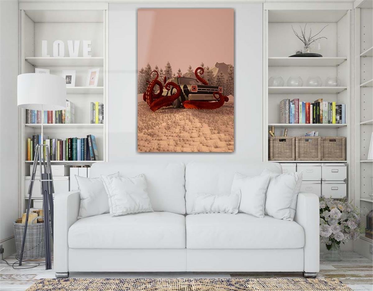 Kunst Thema auf bedrucktem Glas