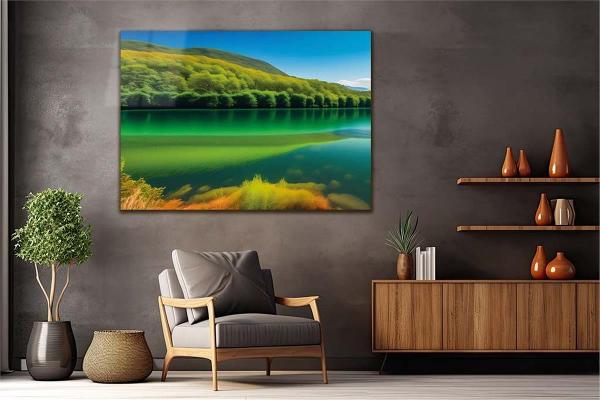 Horizontal Natured-Themed Tempered Glass Wall Art 288