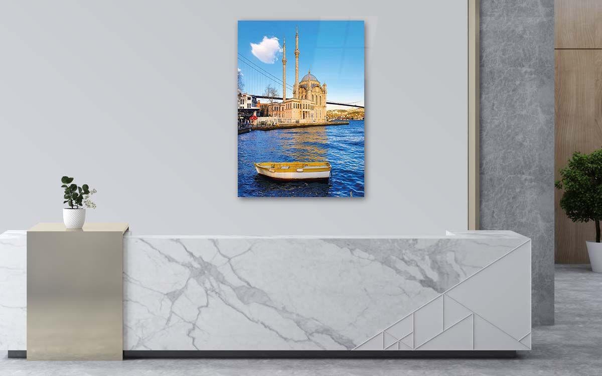 Tempered Glass Wall Art with Mosque Visual