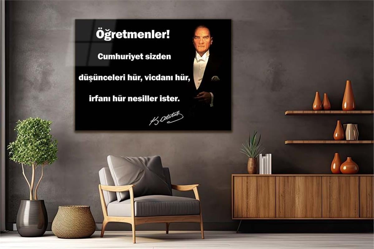 Mustafa Kemal Atatürk Glasschilderij