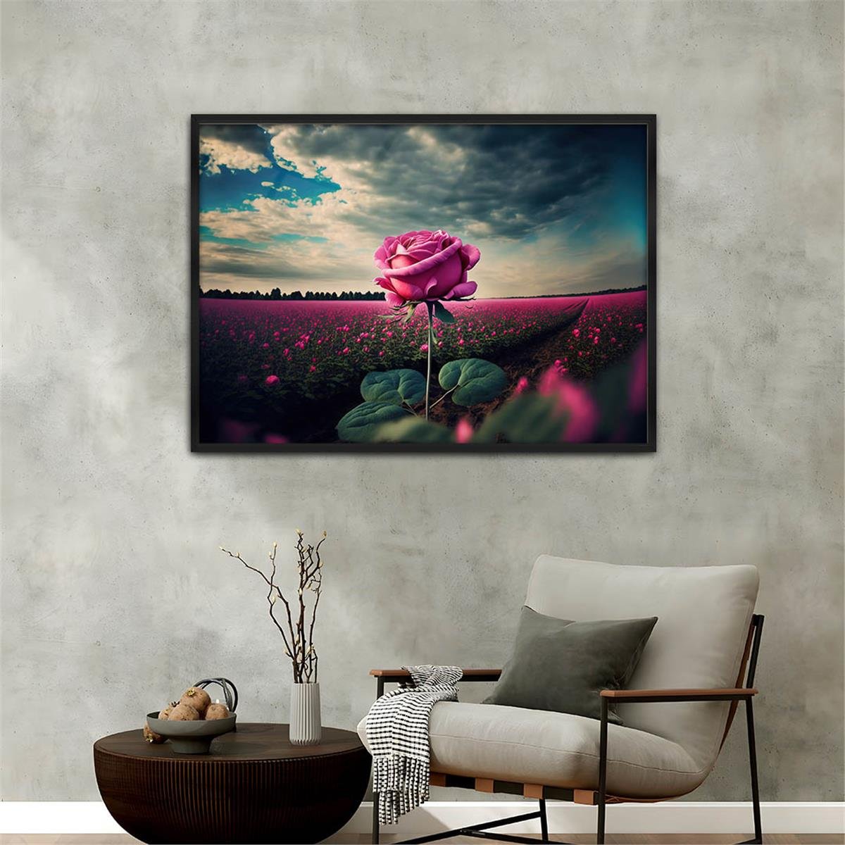 Aluminum-Framed Natured-Themed Tempered Glass Wall Art 052