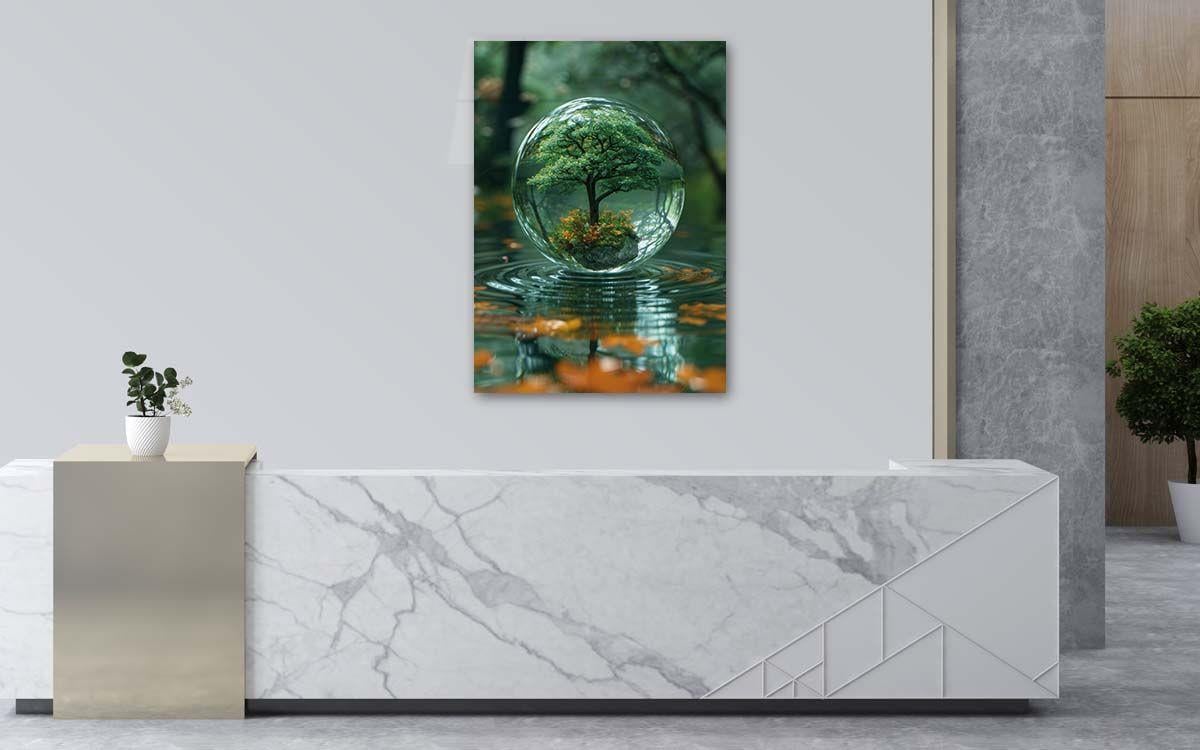 Dikey Sanat Temalı Cam Tablo 303