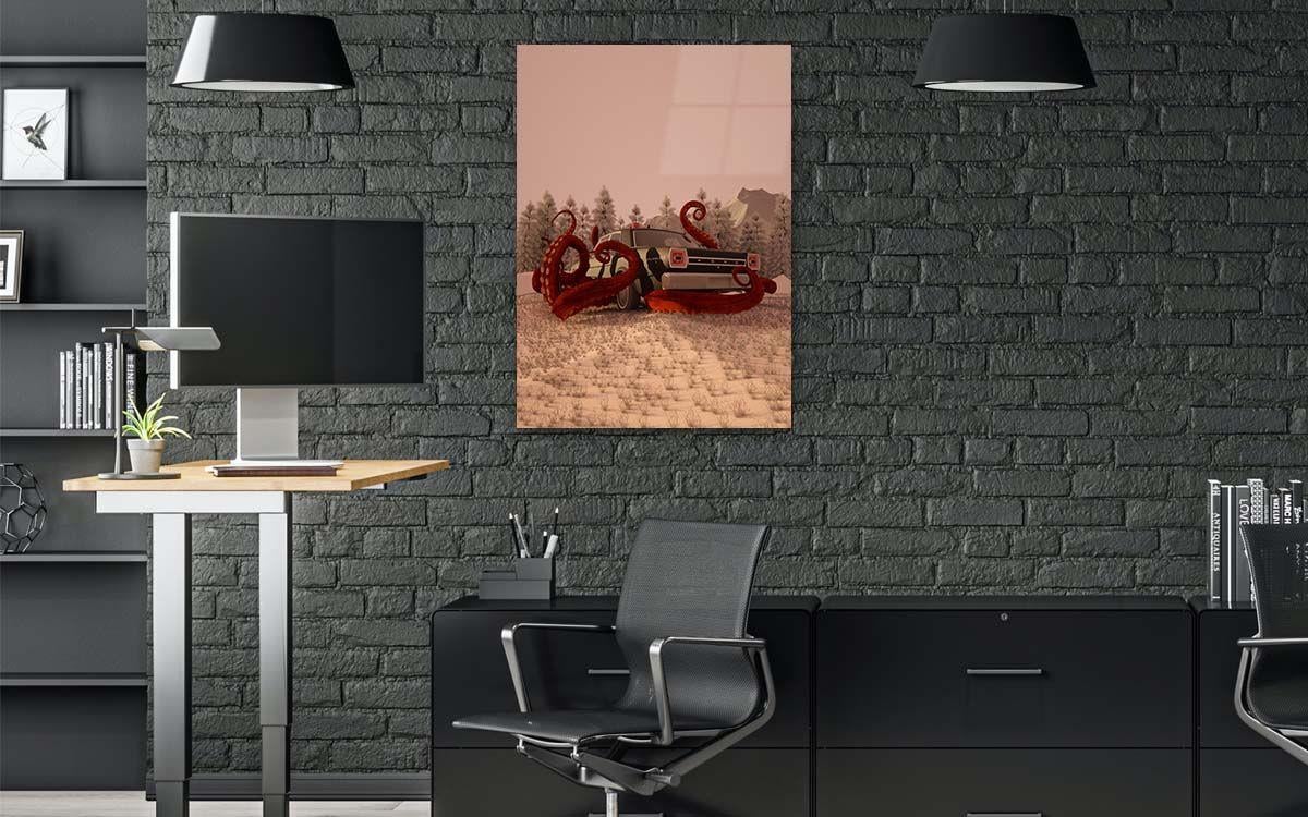 Kunst Thema auf bedrucktem Glas