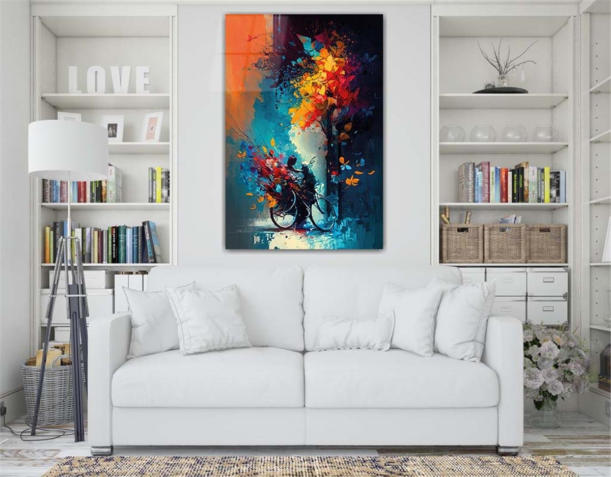 Dikey Sanat Temalı Cam Tablo 318