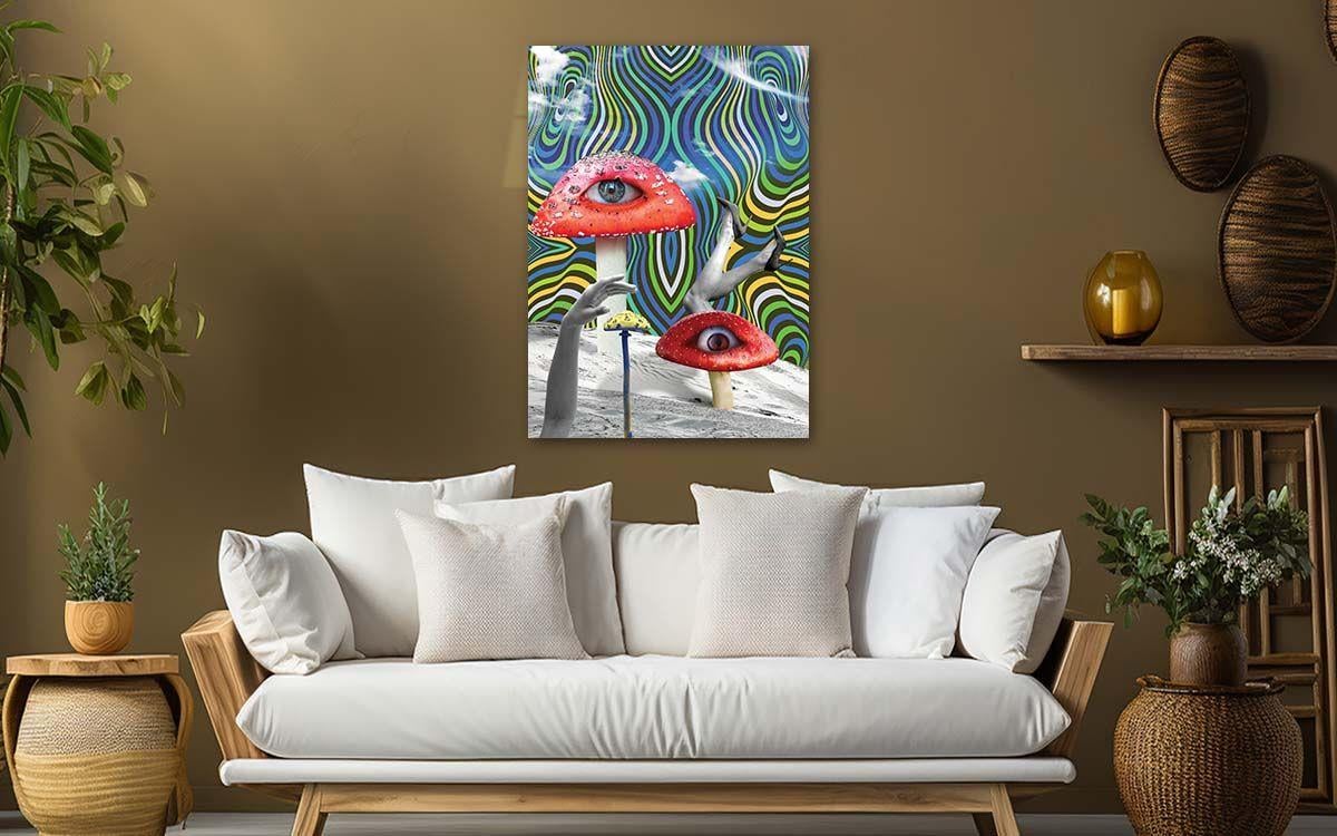 Dikey Sanat Temalı Cam Tablo 330