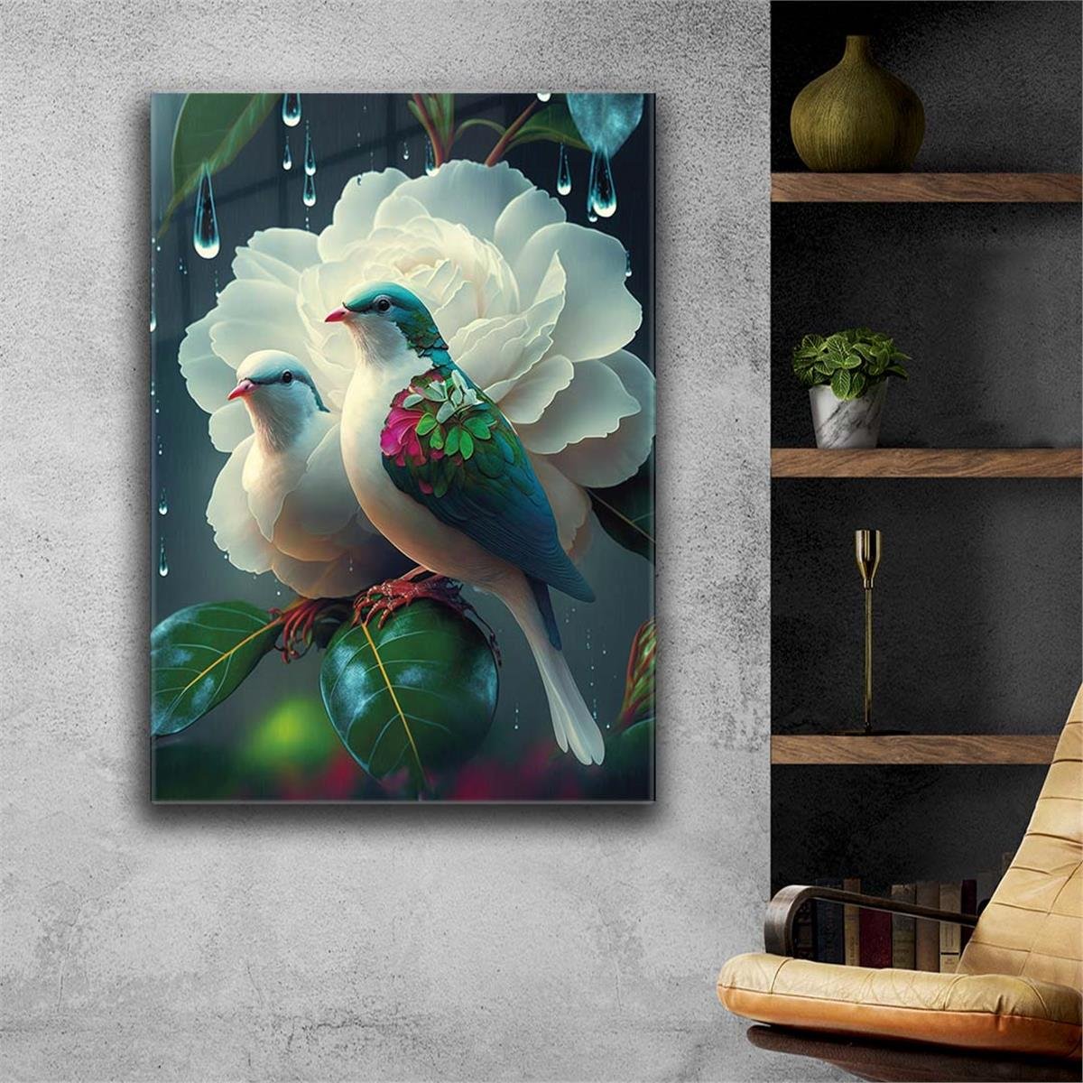 Vertical Tempered Glasss Wall Arts Natured-Themed210