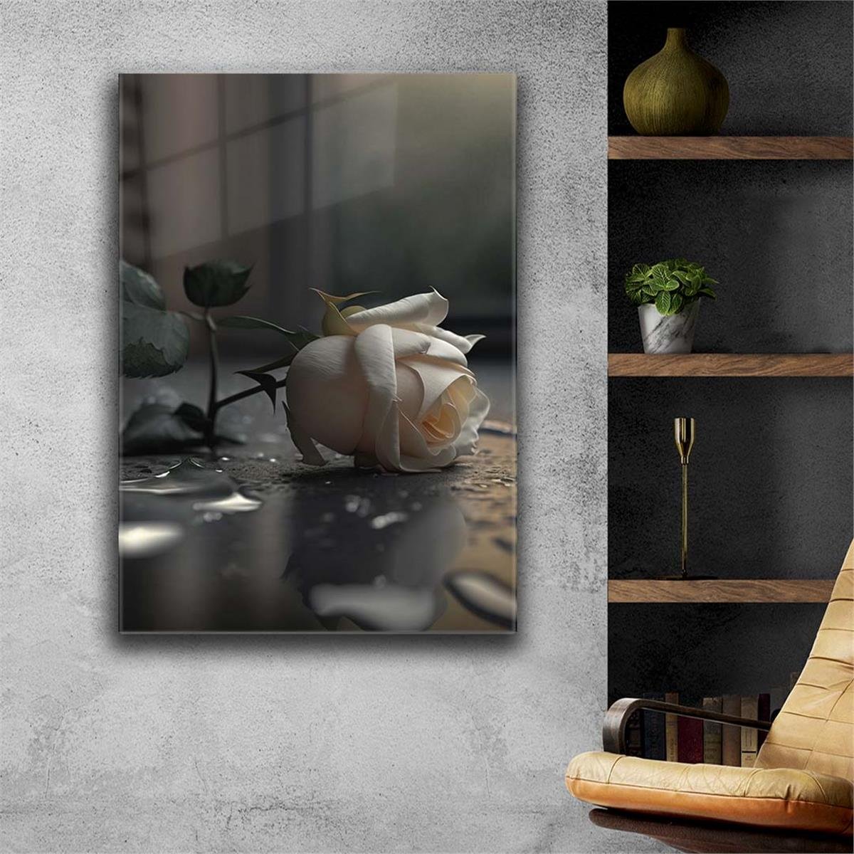 Vertical Tempered Glasss Wall Arts Natured-Themed214