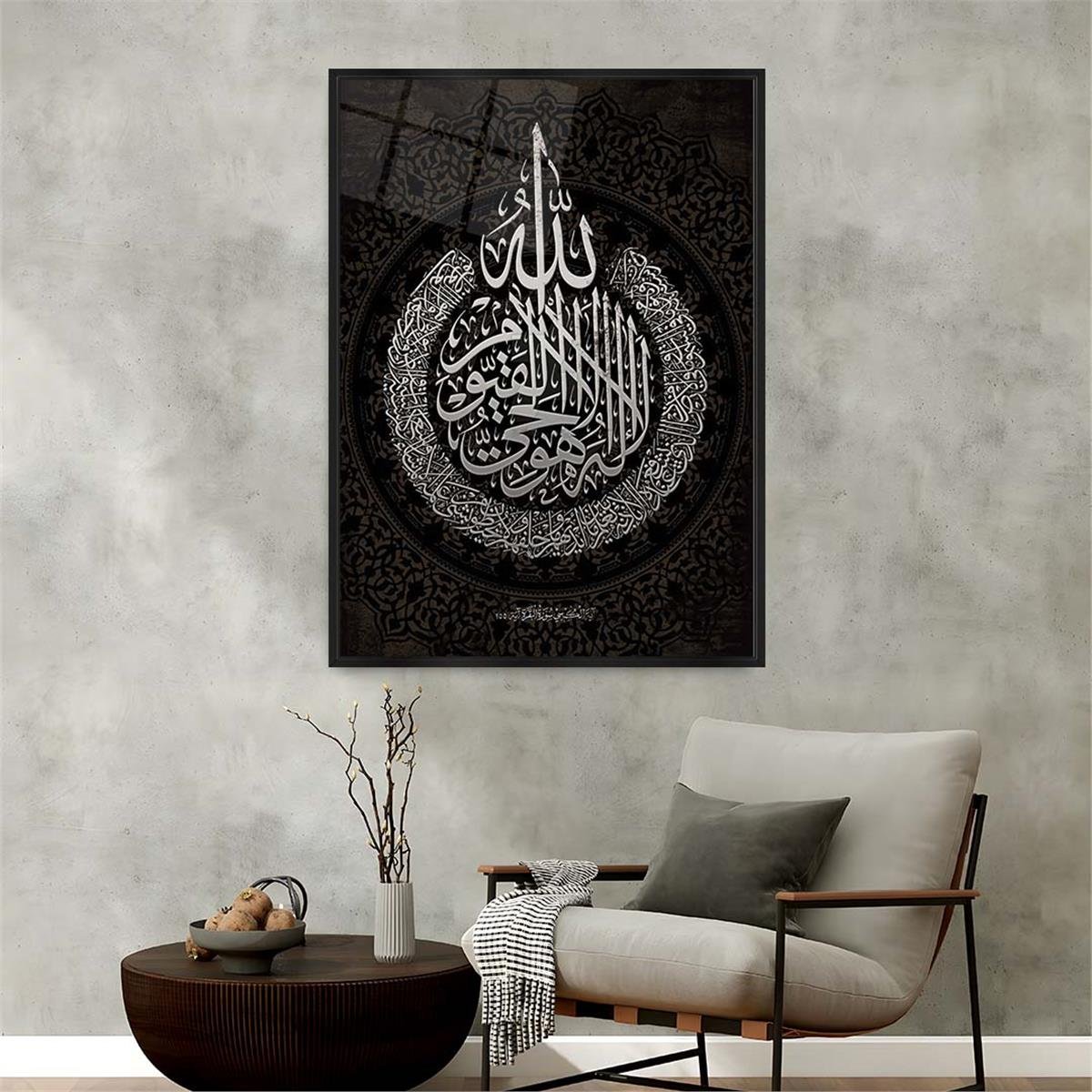 لوحة زجاجية ديني مع اطار ألمنيوم