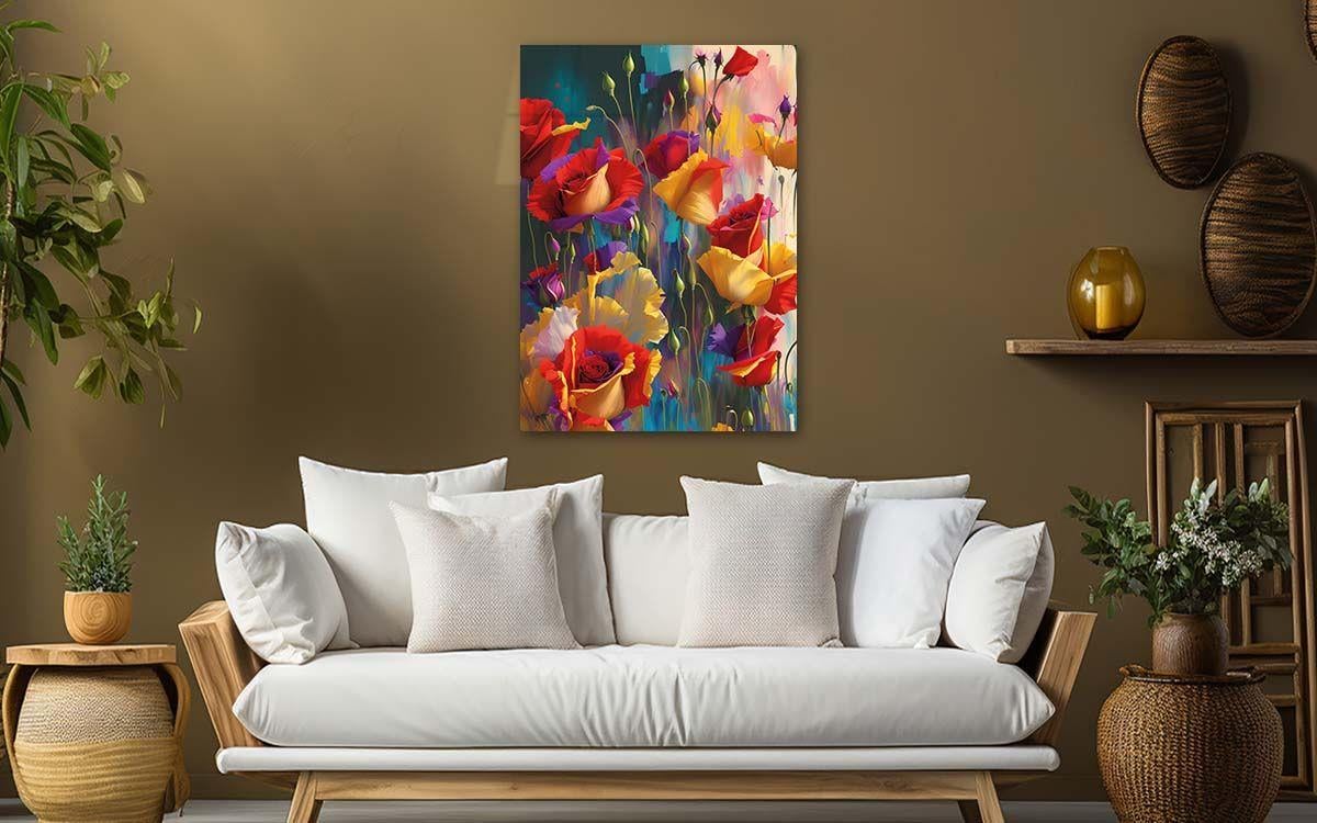 Dikey Sanat Temalı Cam Tablo 321