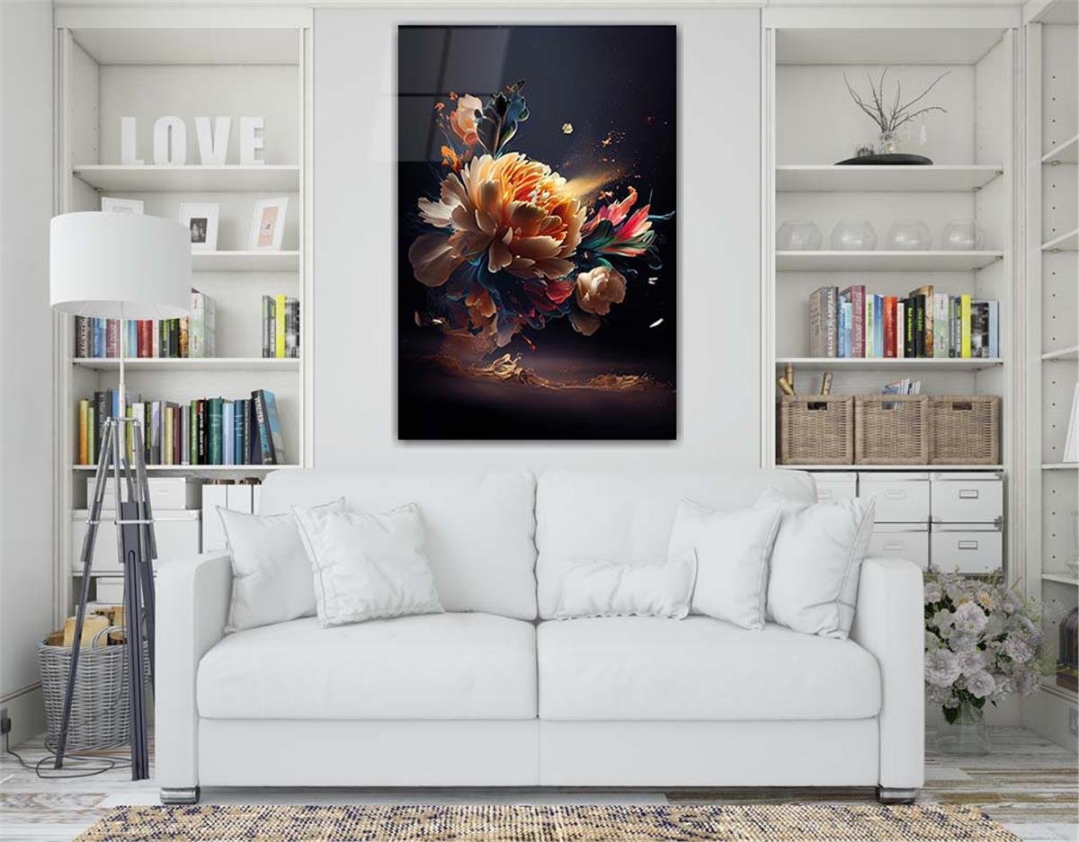 Dikey Sanat Temalı Cam Tablo 326