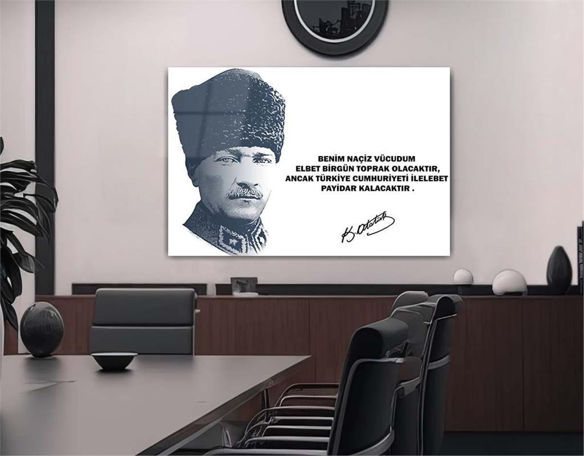 MUSTAFA KEMAL ATATÜRK GÖRSELLİ CAM TABLO