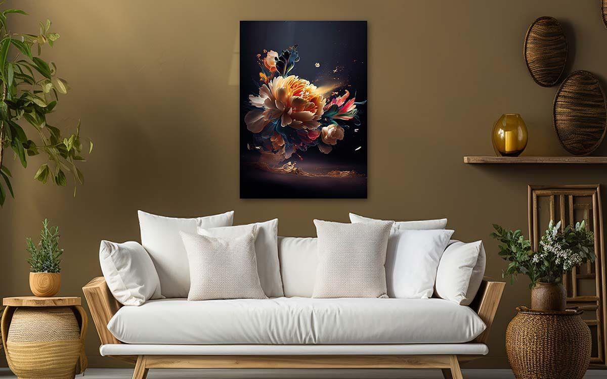 Dikey Sanat Temalı Cam Tablo 326