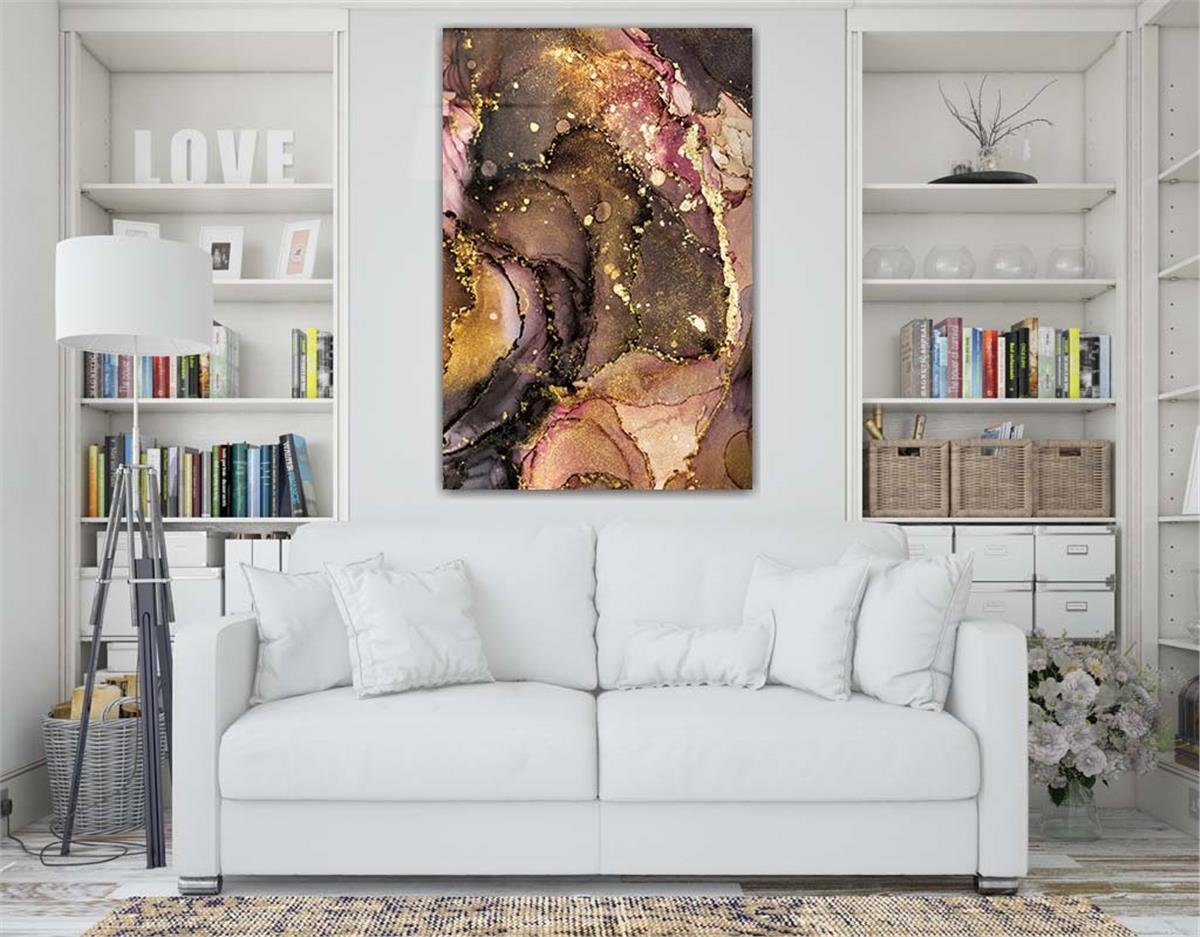 Dikey Sanat Temalı Cam Tablo 315