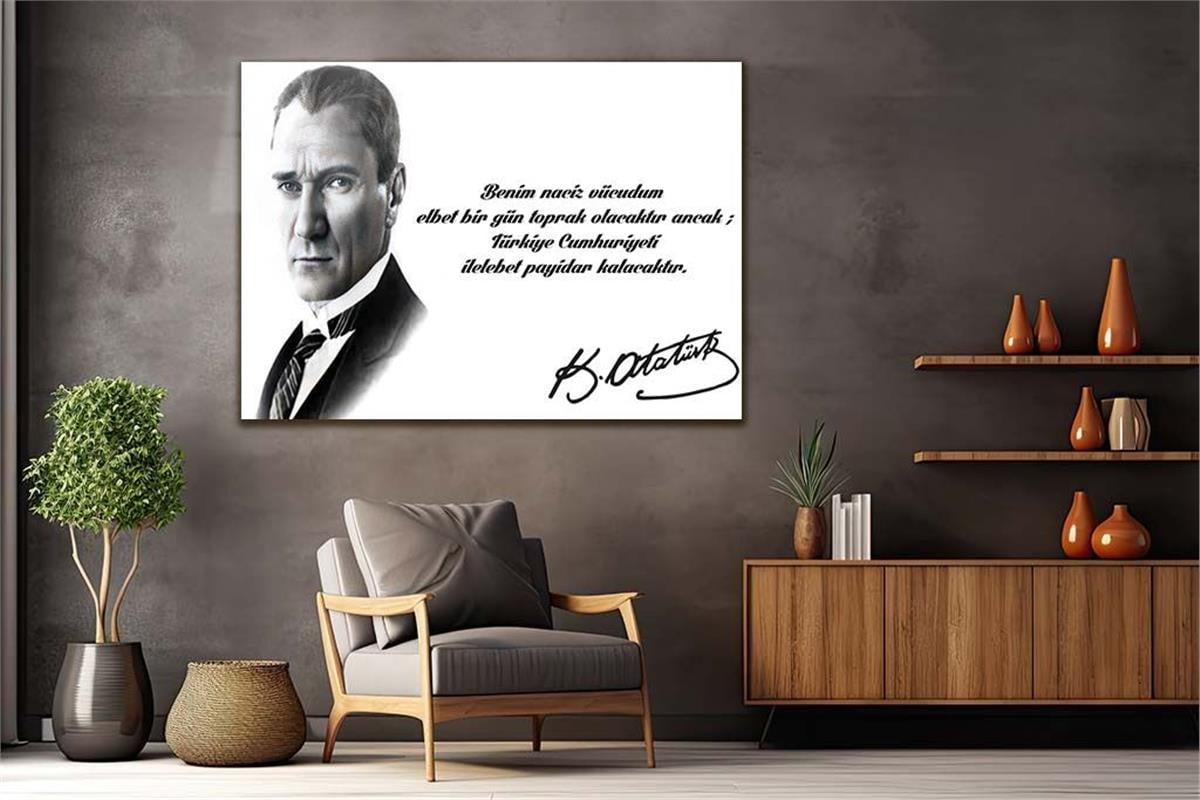 MUSTAFA KEMAL ATATÜRK GÖRSELLİ CAM TABLO