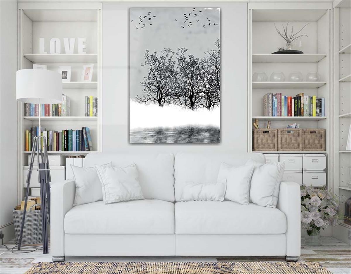 Dikey Sanat Temalı Cam Tablo281