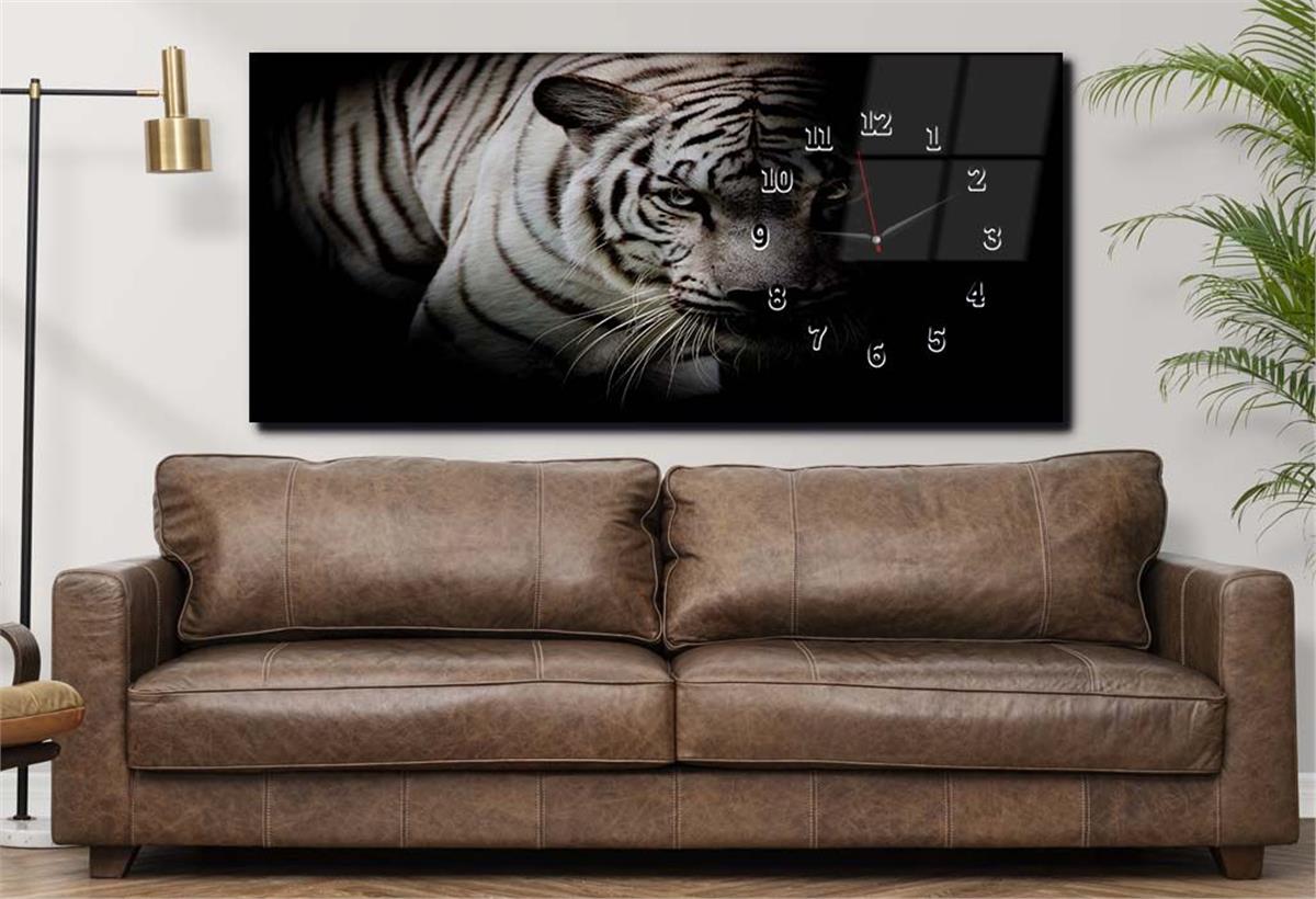 Side-Clock, Art And Nature-Themed Horizontal Glass Wall Painting 134