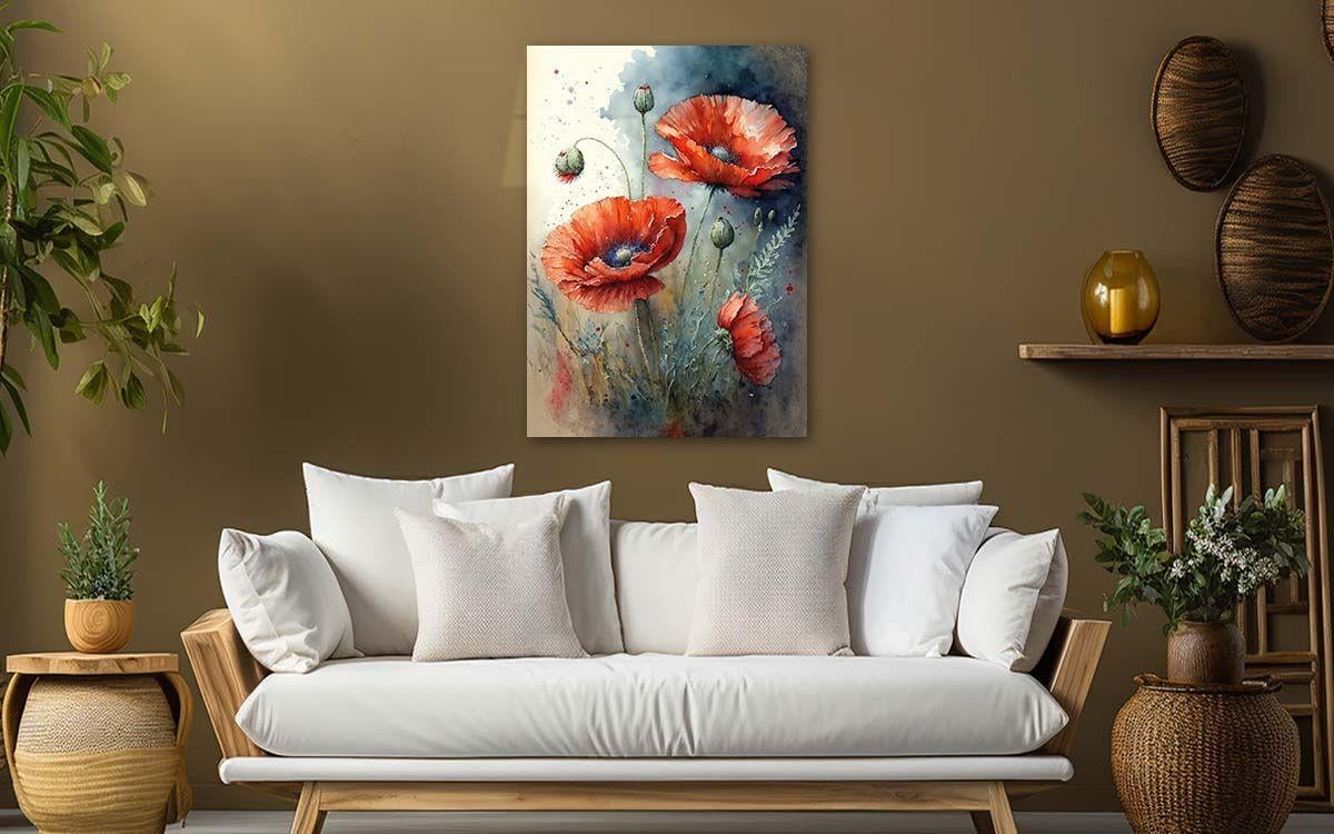 Dikey Sanat Temalı Cam Tablo 320