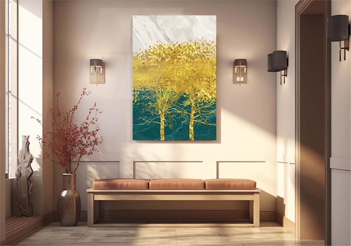 Dikey Sanat Temalı Cam Tablo224