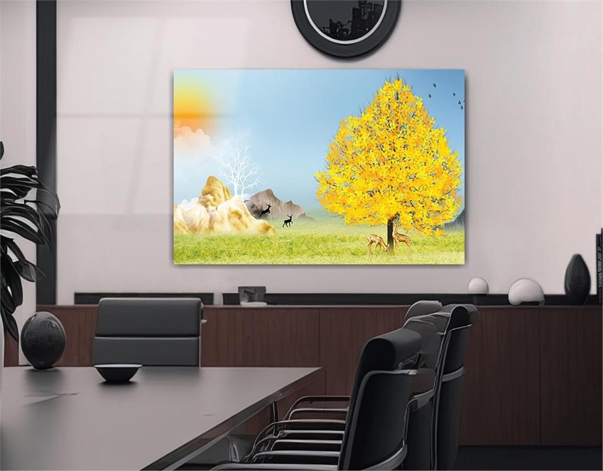 Horizontal Art-Themed Tempered Glass Wall Art 262