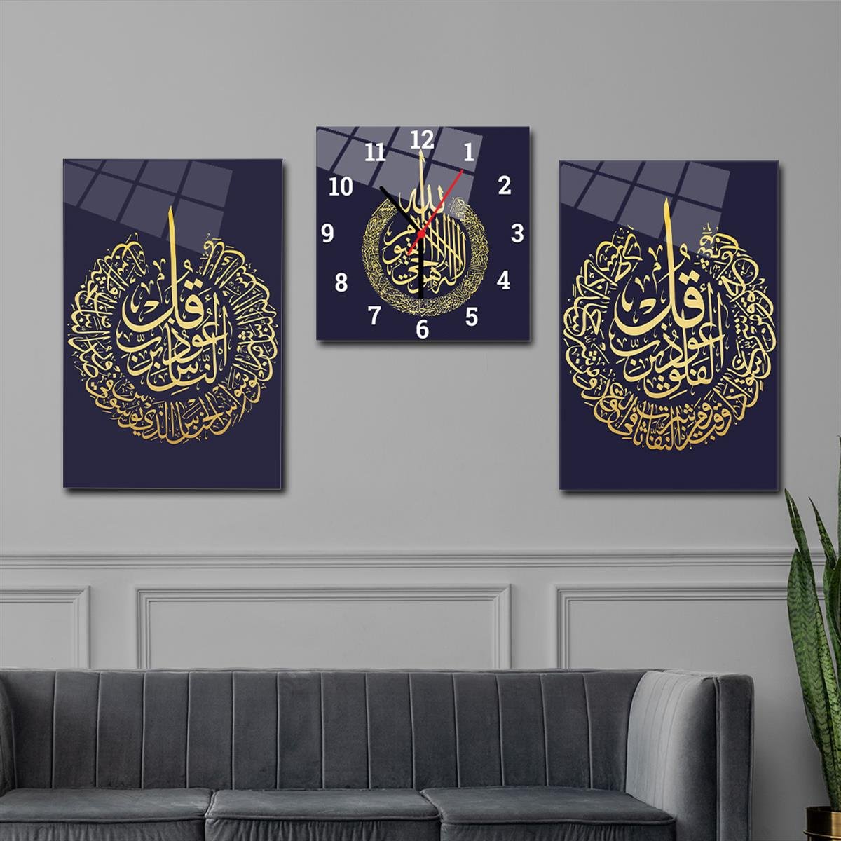 Ensemble de Tableaux et d’horloge 2 pièce sur le thème religieux