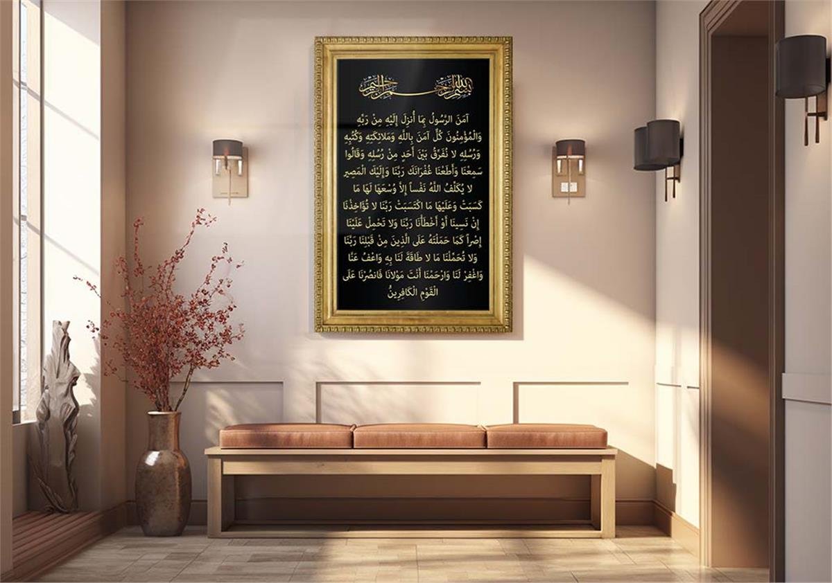 Religiöses Thema auf bedrucktem Glas