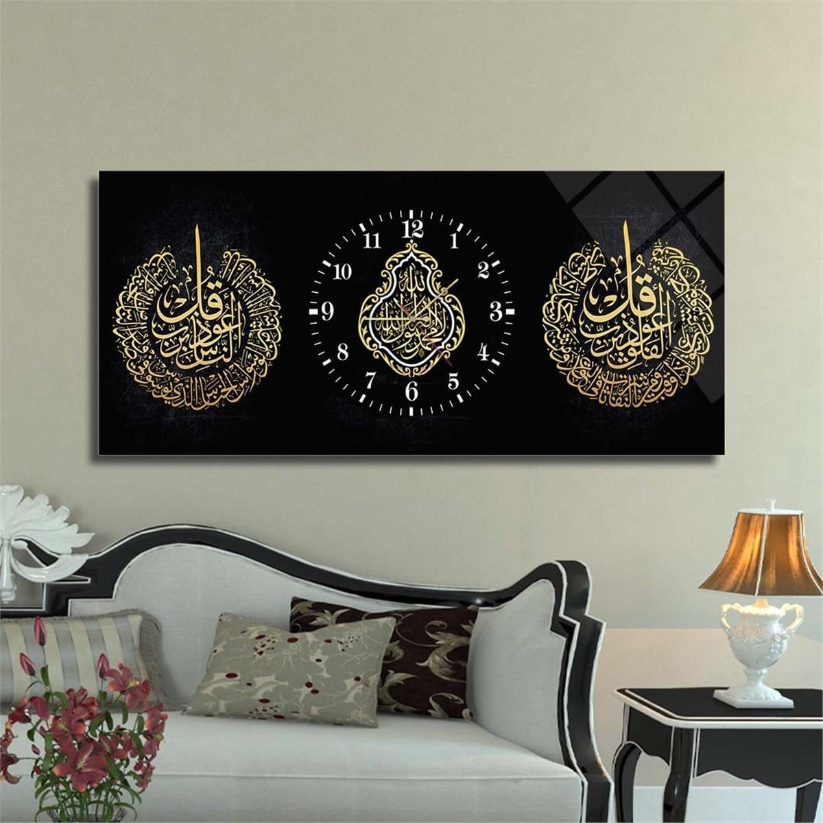 Haftanın İndirimli Ürünü Yatay Saatli Cam Tablo 50x110 cm
