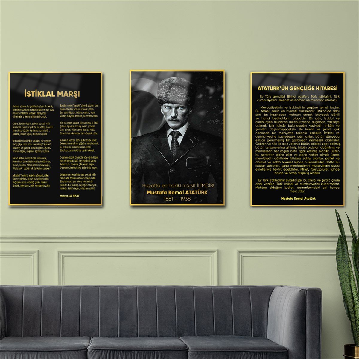İSTİKLAL MARŞI GENÇLİĞE HİTABE ATATÜRK 3'LÜ SET