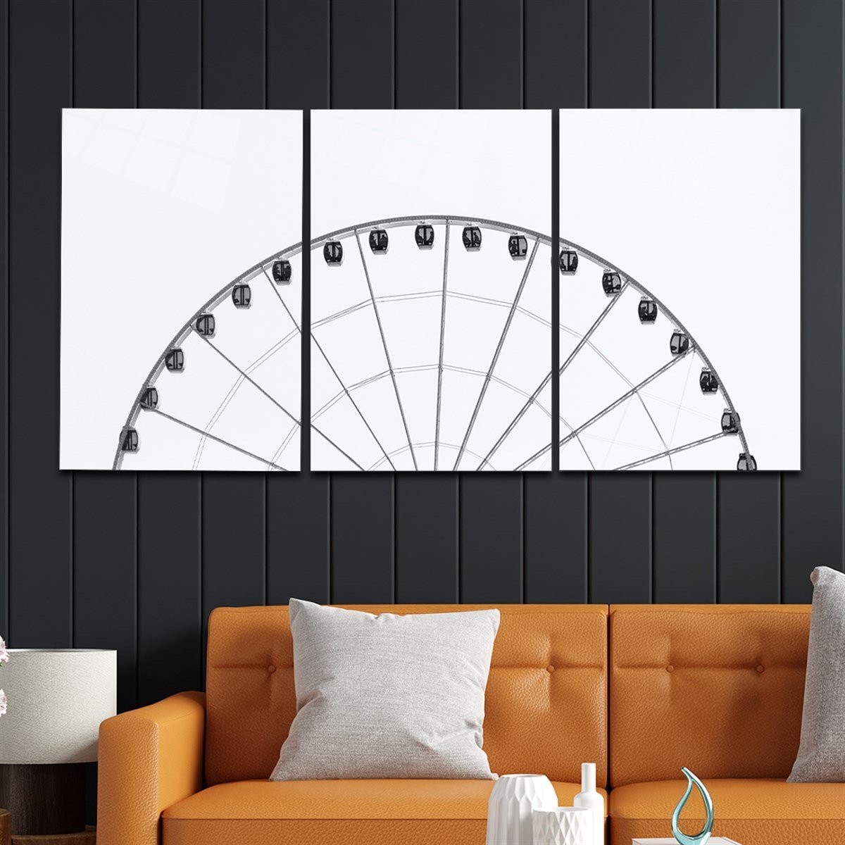 Getemt glasschilderij aan de muur kunstthema