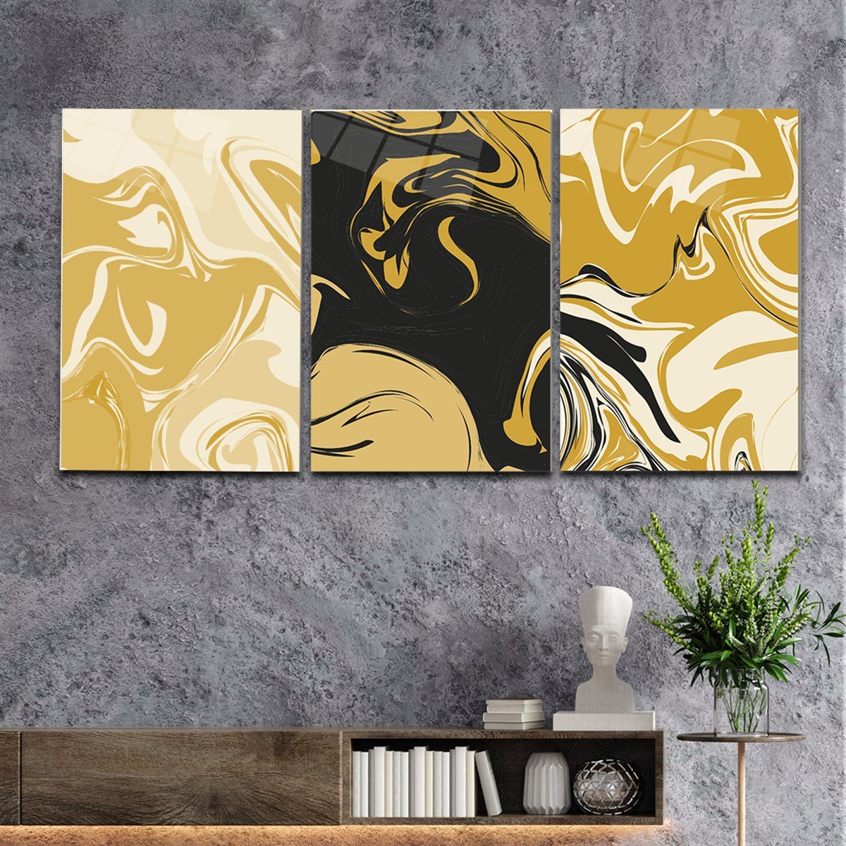 Getemt glasschilderij aan de muur kunstthema