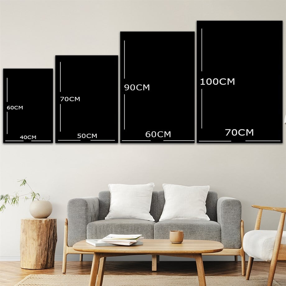 Sanat Temalı Cam Tablo Yuvarlak Cam Saat Seti