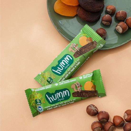 Organik Vegan Kayısılı ve Fındıklı Yulaf Bar Atıştırmalık Paketi - 6 adet