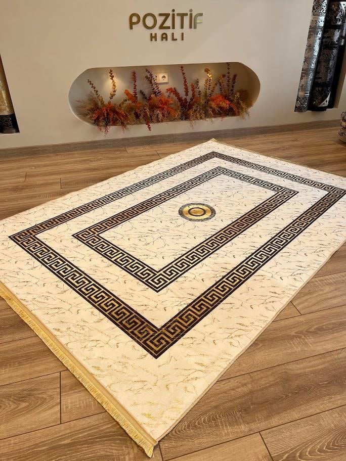 Yumuşak Yüzeyli Baskılı Simli Bambu Renkli Puffy Peluş Halılar