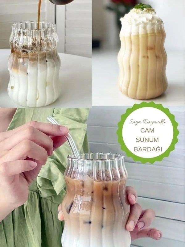 Arden 2'li Borosilikat Bardak Isıya Dayanıklı Tasarım Cam Sunum Bardak 600 ML Kahve Soğuk İçecek BardağıArden 2'li Borosilikat Bardak Isıya Dayanıklı Tasarım Cam Sunum Bardak 600 ML Kahve Soğuk İçecek Bardağı