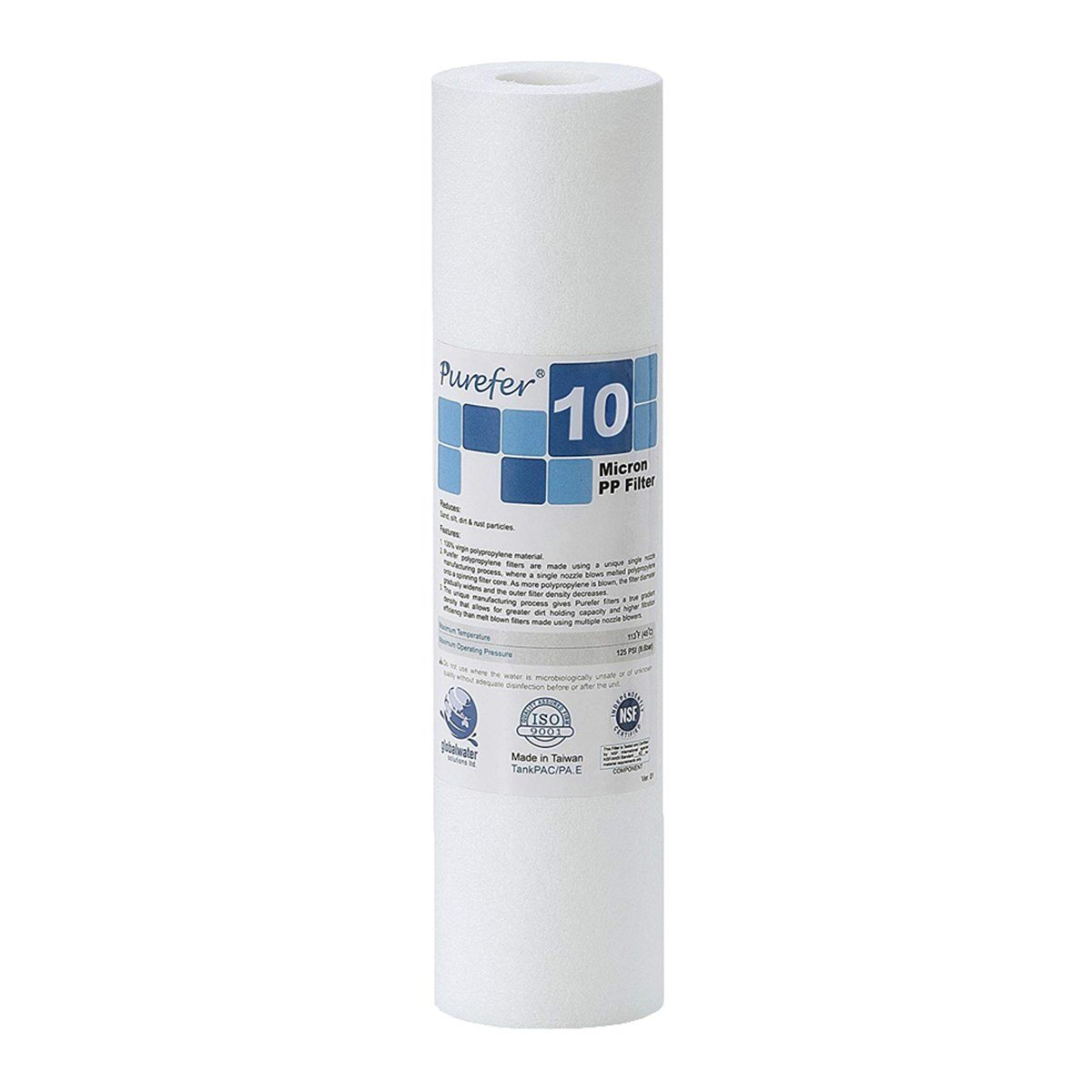 Aquames - Su Arıtma Purefer 10" 10 Mikron Tortu Filtresi NSF'liAquames - Su Arıtma Purefer 10" 10 Mikron Tortu Filtresi NSF sertifikalı