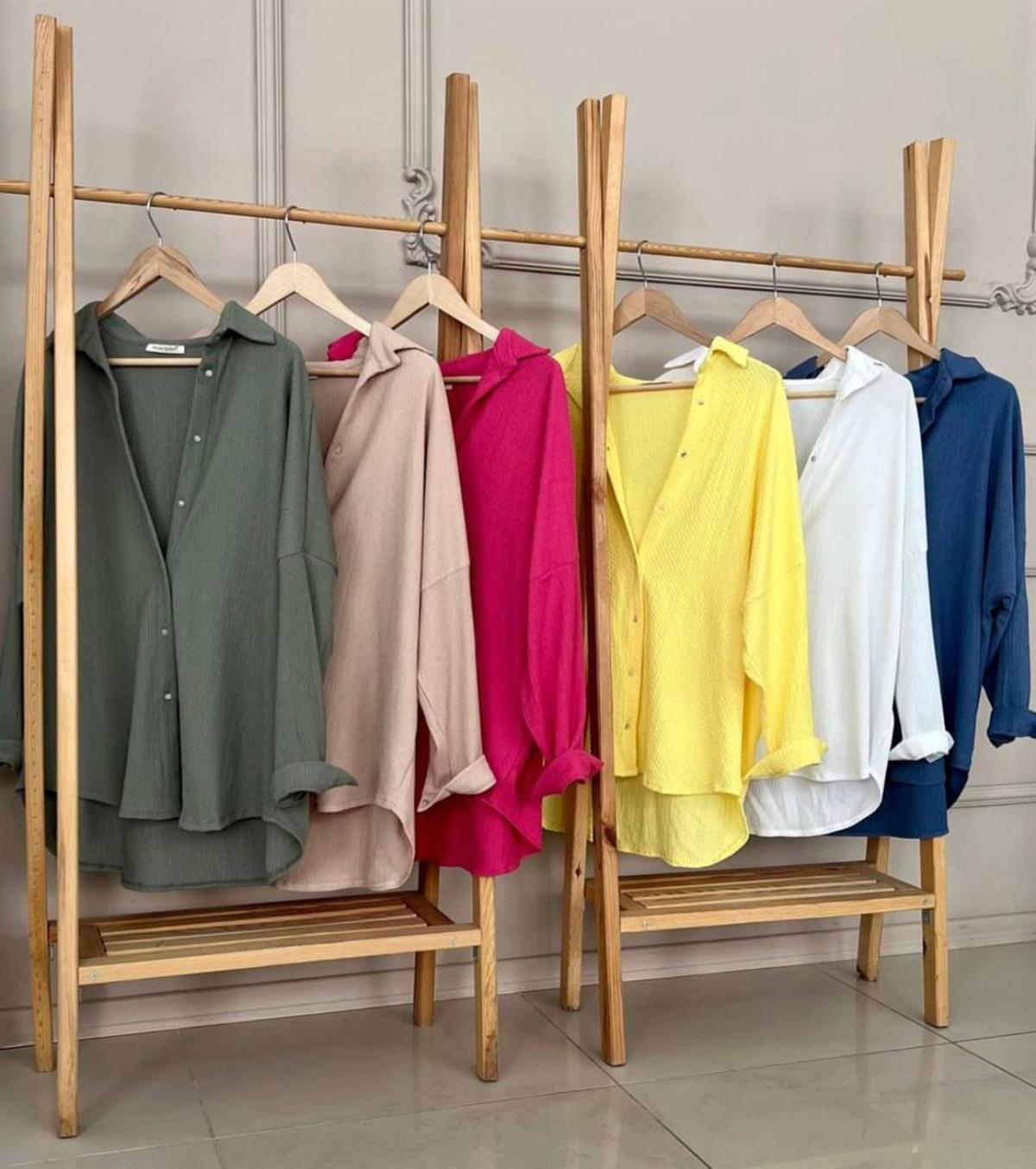 Oversize model krinkıl gömlek - Siyah 