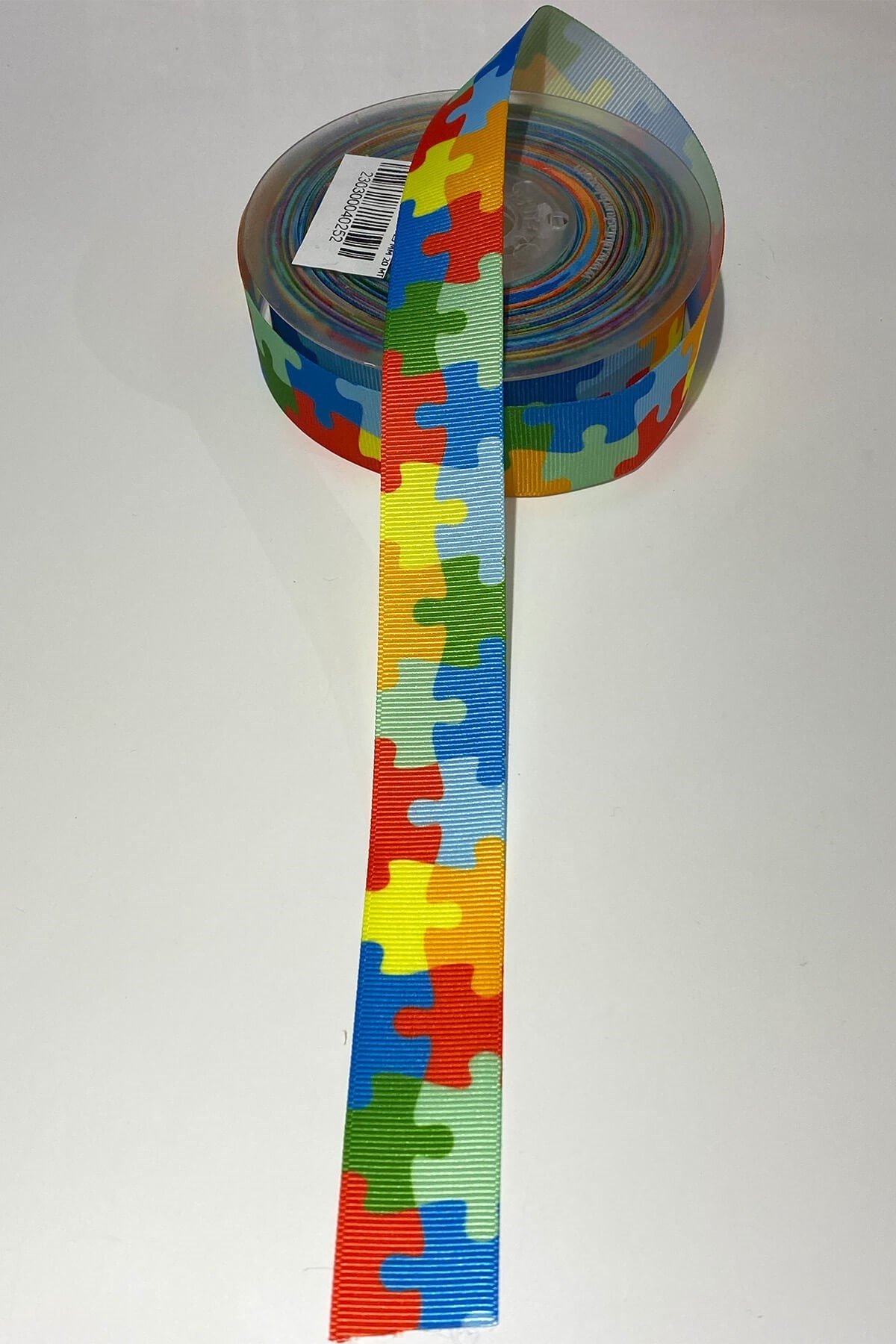 Yapboz Baskılı Grogren Kurdele 1 mt 2,5 cm Renkli