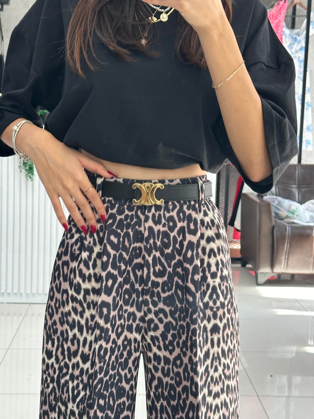 SILVER CELINE SİYAH KEMER 