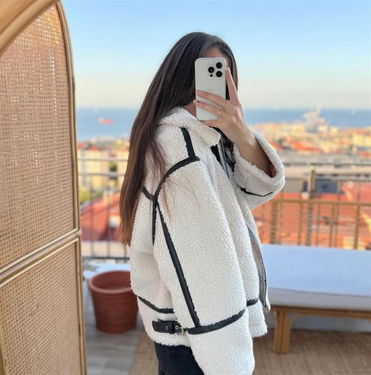 ZARA KREM KÜRKLÜ CEKET 