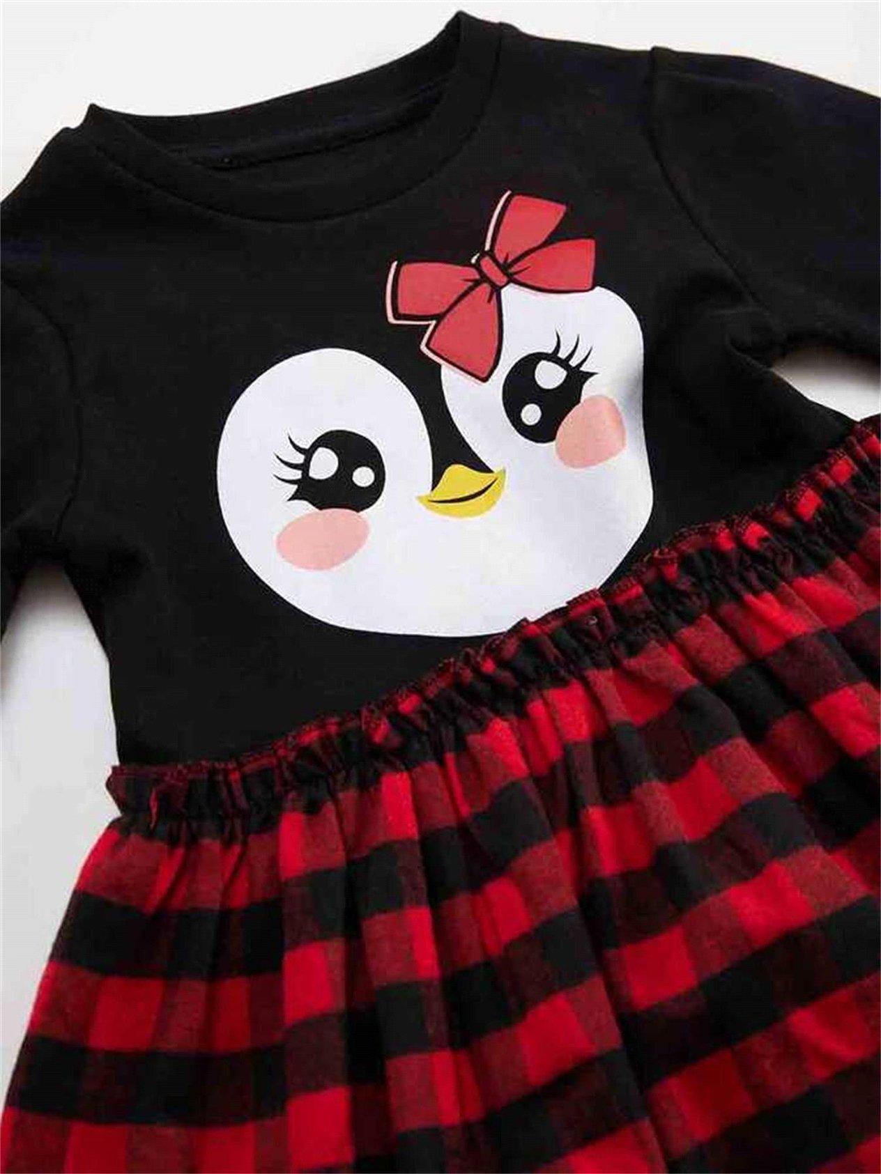 Denokids Kız Çocuk Süslü Penguen Elbise Siyah CFF-22K1-005
