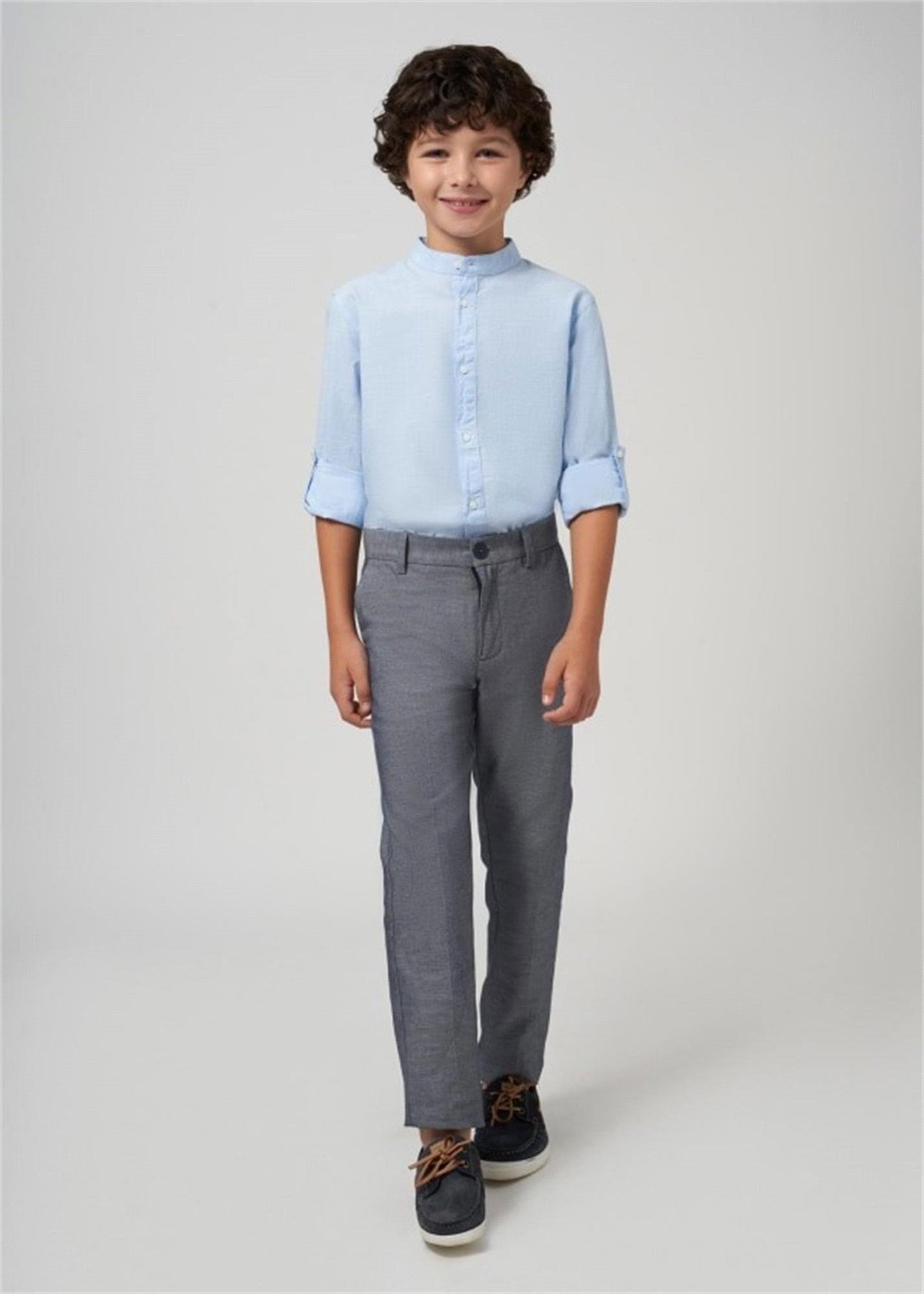 Mayoral Erkek Çocuk Chino Keten Pantolon Gri 6512