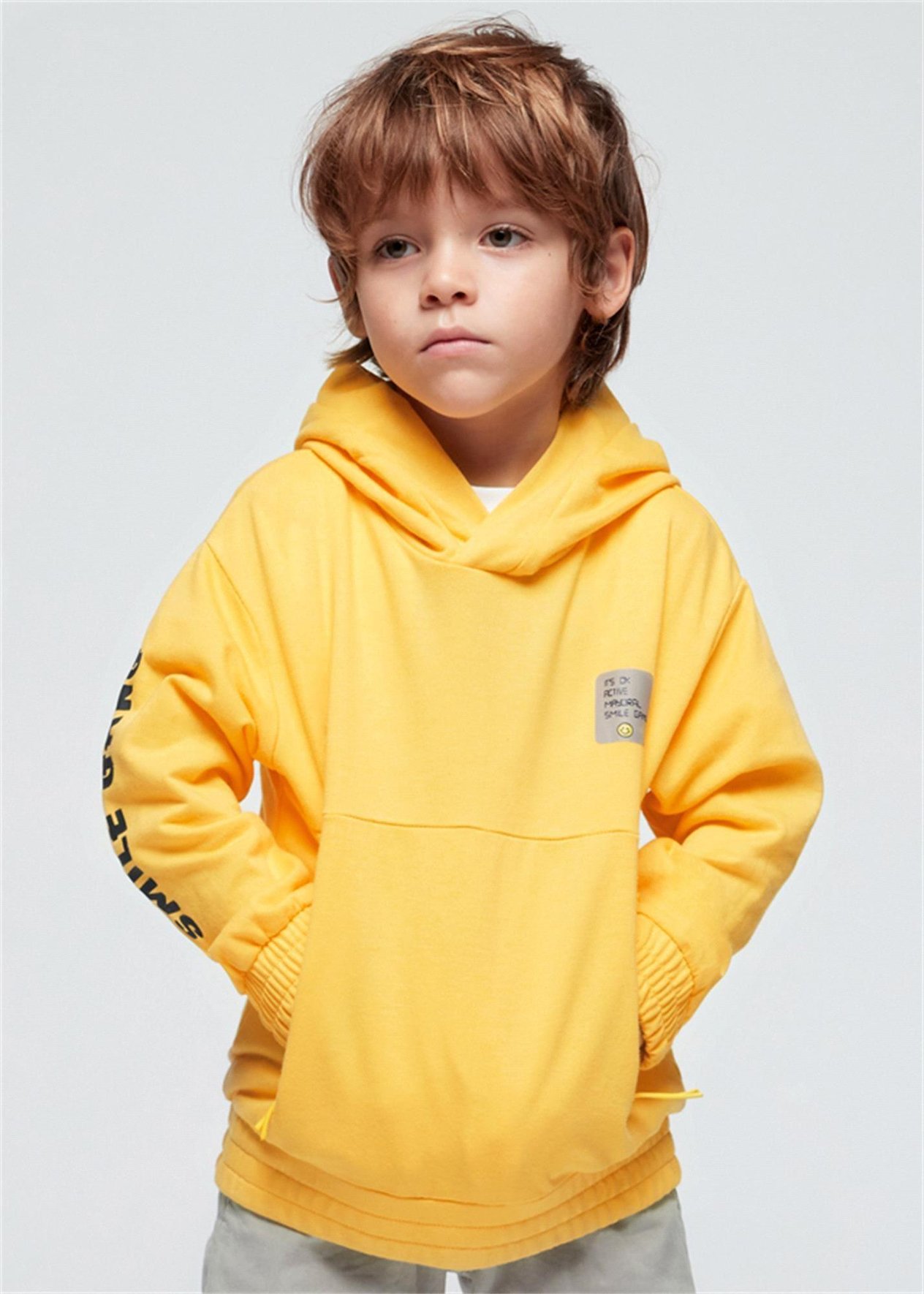Mayoral Erkek Çocuk Düşük Omuzlu Sweatshirt Sarı 3483