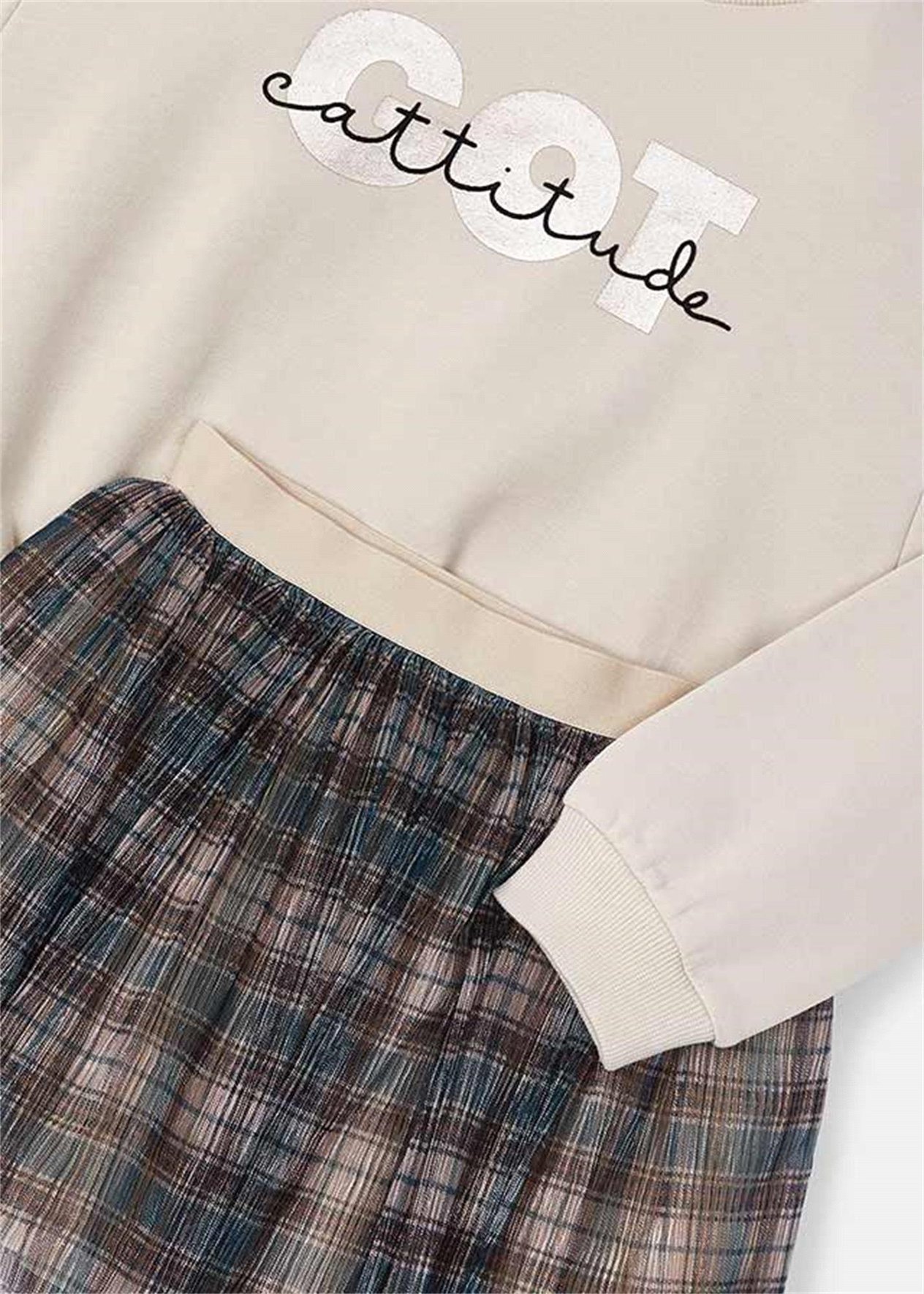 Mayoral Kız Çocuk Sweat Tül Etek Set Bej 4937