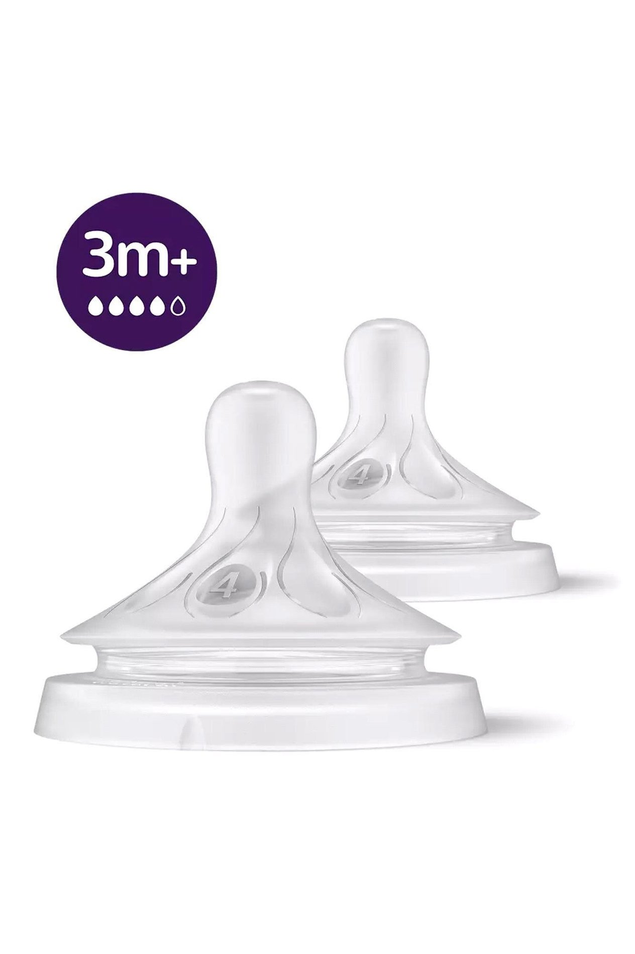 Philips Avent Doğal Tepkili 2'li Biberon Emziği 4 No 3+ Ay SCY964/02