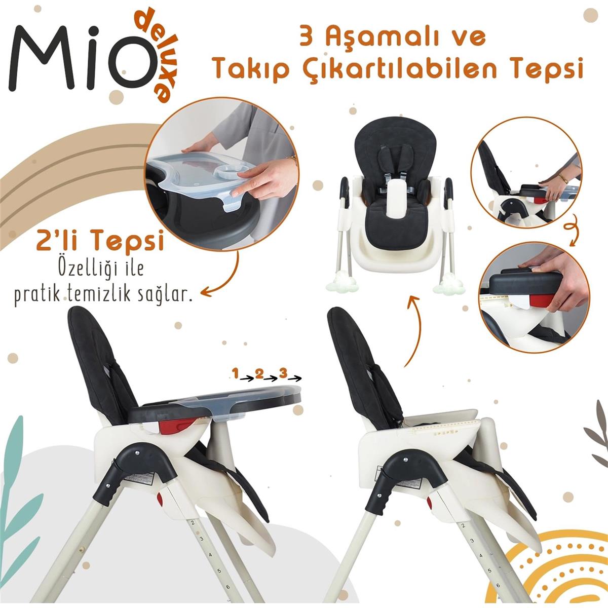 Prego 3032 Mio Deluxe Mama Sandalyesi Gri