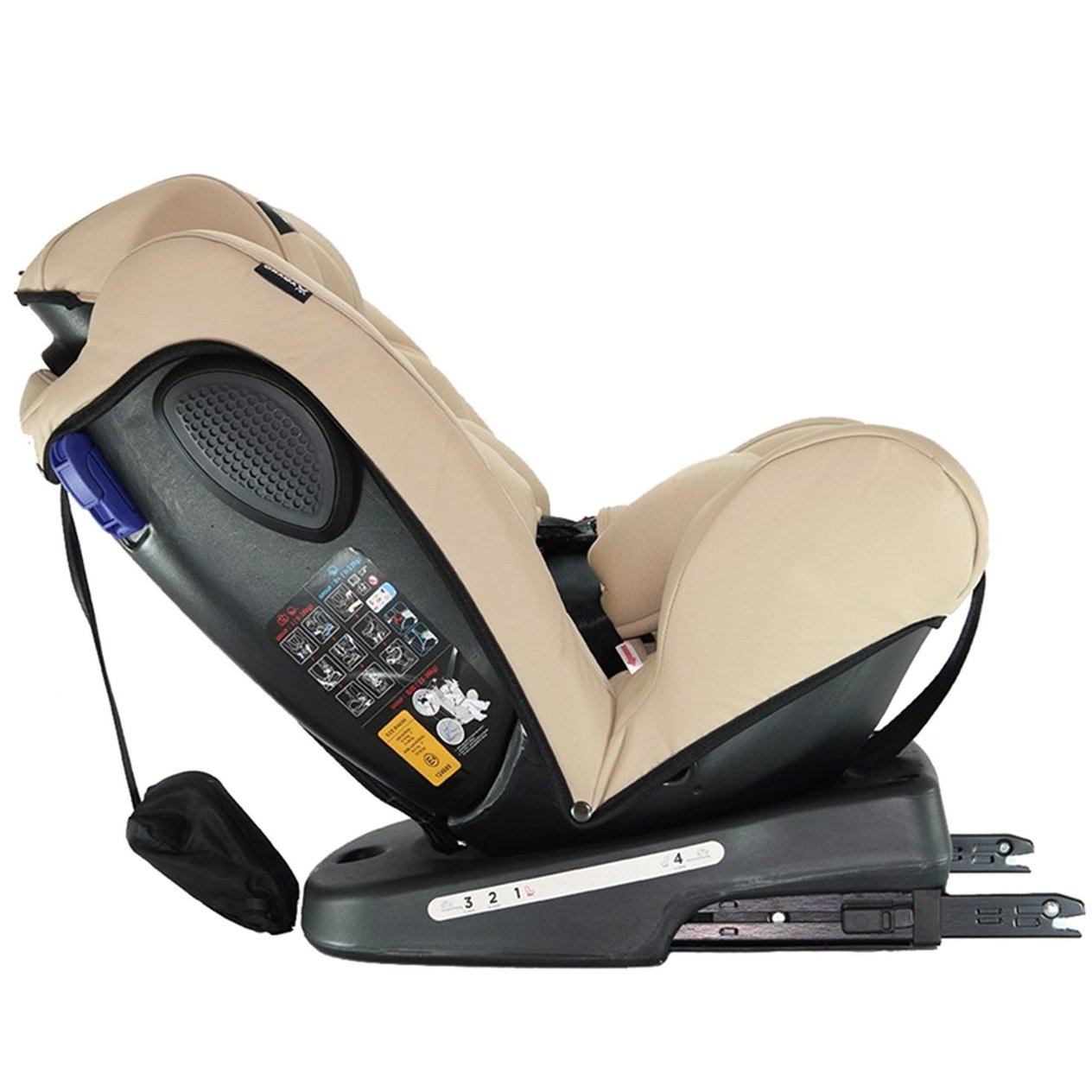 Yoyko Ultimate 360 ° Dönebilir Yatabilir 0-36 Kg Deri Oto Koltuğu ISOFIX/SIP/LATCH Krem